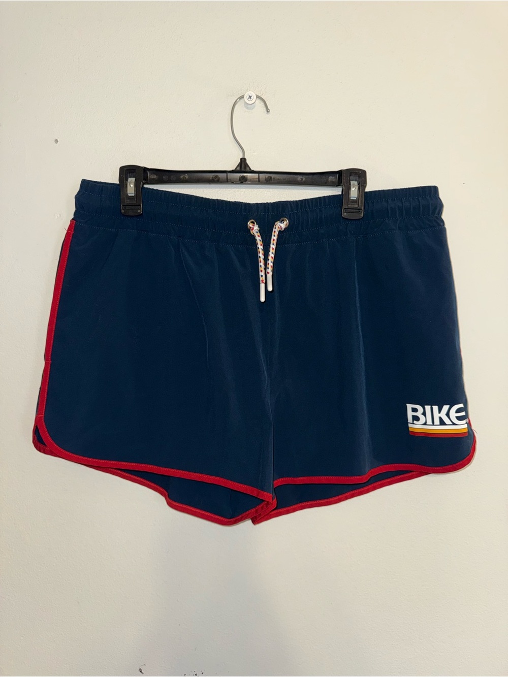 Bike Men's Blue Size XL 4-Way Stretch Quick Dry Track Drawstring Shorts